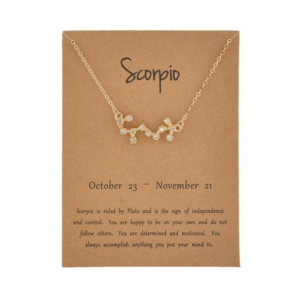 Scorpio Rhinestone Constellation Astrological Necklace